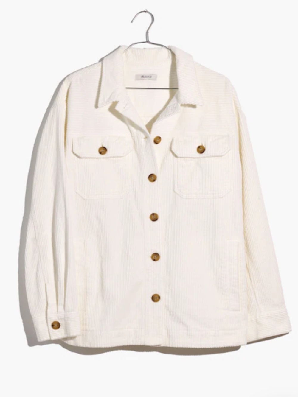 Madewell Corduroy Shirt Jacket Shacket Ivory S